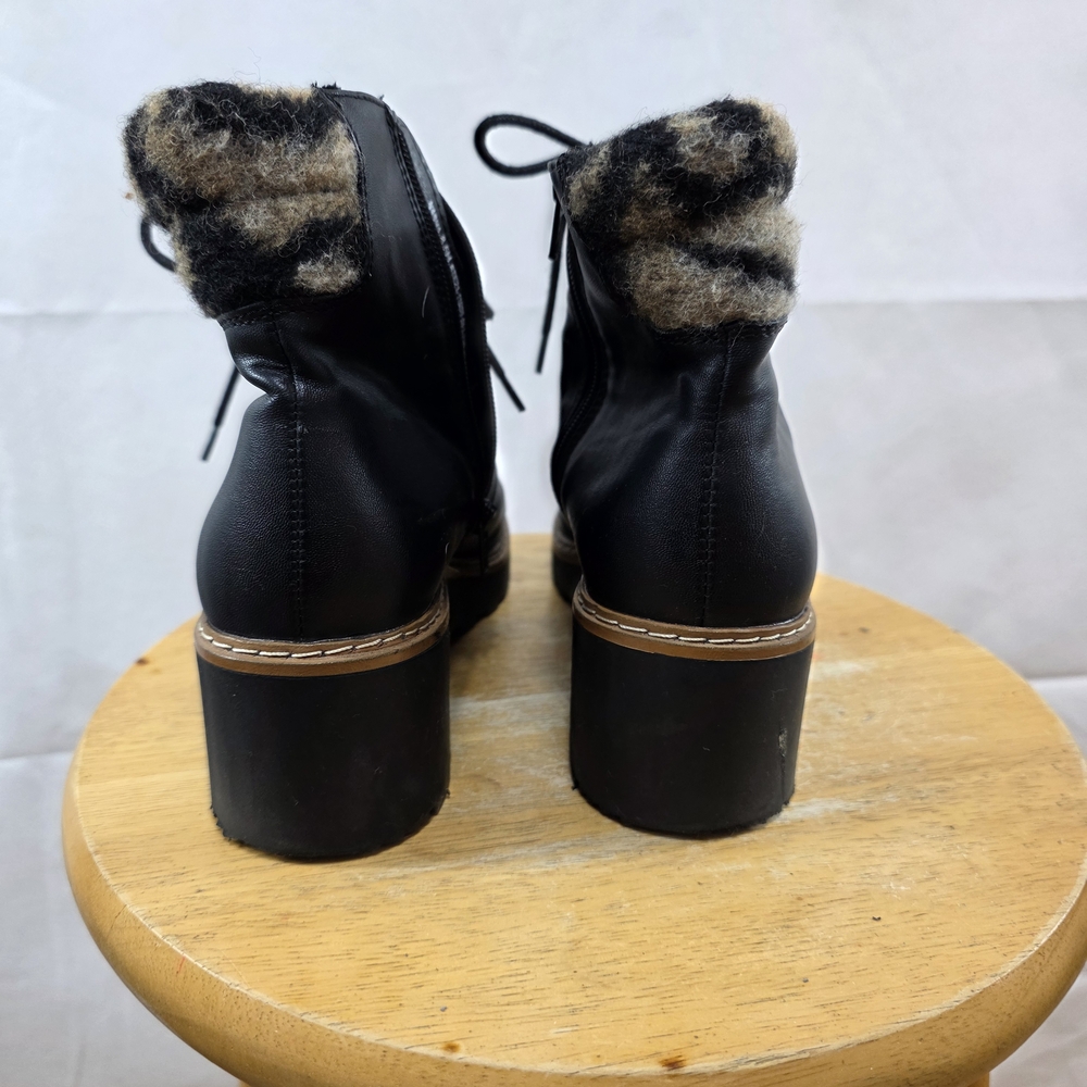 BareTraps Black Ankle Boots with Tan Accents - Picture 8 of 15